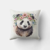 Panda Flowers Watercolor                           クッション (裏面)