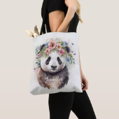 Panda Flowers Watercolor                         トートバッグ (クローズアップ)