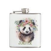 Panda Flowers Watercolor                           フラスク (正面)