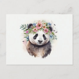 Panda Flowers Watercolor                         ポストカード