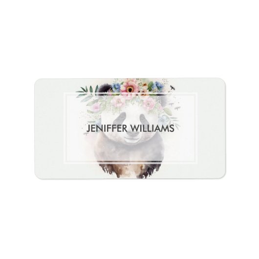 Panda Flowers Watercolor                     ラベル (正面)