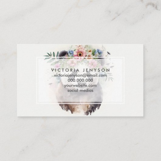 Panda Flowers Watercolor                     名刺 (裏面)