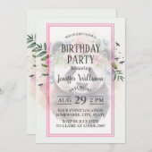 Panda Flowers Watercolor                    招待状 (正面/裏面)