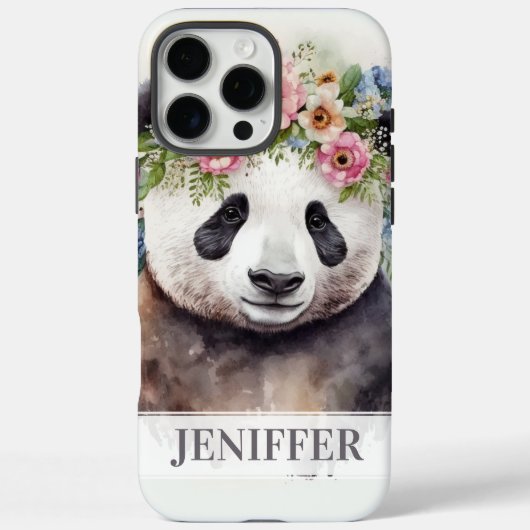 Panda Flowers Watercolor                           Case-Mate iPhoneケース (裏面)