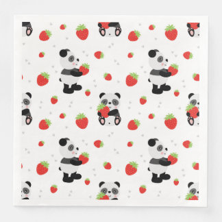 Panda fofo com morango