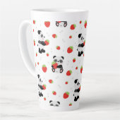 Panda fofo com morango カフェラテマグ (左アングル)