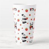 Panda fofo com morango カフェラテマグ (正面)