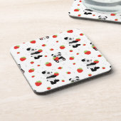 Panda fofo com morango コースター (左側)