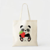 Panda fofo com morango トートバッグ (正面)
