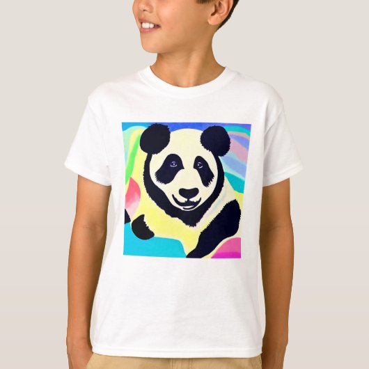 Panda fond multicolore tシャツ (正面)