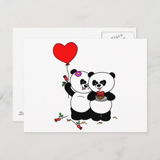 Panda forever love ポストカード (正面/裏面)