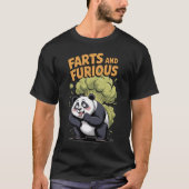 Panda has Fun making Fart on a Black Tシャツ (正面)