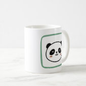 Panda head minimalist graphic icon コーヒーマグカップ (正面右)