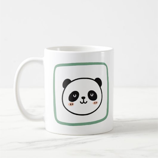 Panda head minimalist graphic icon コーヒーマグカップ (左)