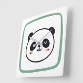 Panda head minimalist graphic icon スクエア壁時計 (傾斜)