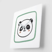 Panda head minimalist graphic icon スクエア壁時計 (傾斜)