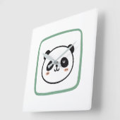 Panda head minimalist graphic icon スクエア壁時計 (傾斜)