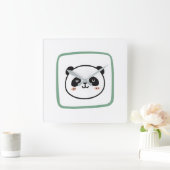 Panda head minimalist graphic icon スクエア壁時計 (ホーム)