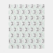 Panda head minimalist graphic icon フリースブランケット (正面)