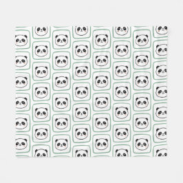 Panda head minimalist graphic icon フリースブランケット