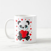 Panda Heart Valentines Day Girls Kids Women Bear L コーヒーマグカップ (左)