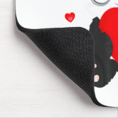 Panda Heart Valentines Day Girls Kids Women Bear L マウスパッド (コーナー)