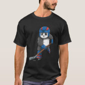 Panda Hockey Panda Playing Hockey Panda Tシャツ (正面)