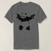 Panda Holding Machine Guns Funny  Tシャツ (デザイン正面)
