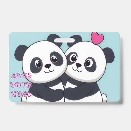 Panda Hug Budget Notebook – Cute Planner for Savin バッジ (表面)