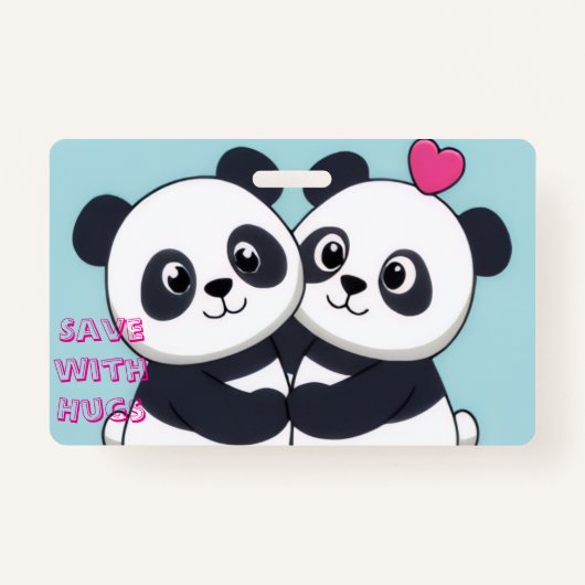 Panda Hug Budget Notebook – Cute Planner for Savin バッジ (正面)