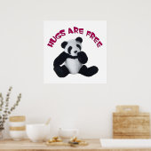 Panda hug Poster 24x24インチ ポスター (キッチン)