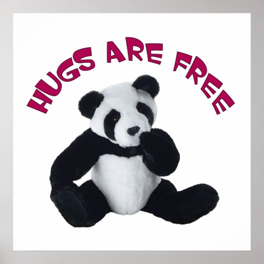 Panda hug Poster 24x24インチ ポスター (正面)