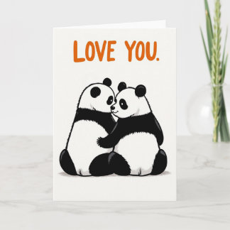 Panda Hugs Love You Card カード