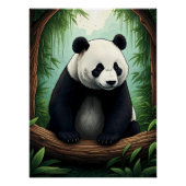 Panda in Lush Greenery ポスター (正面)