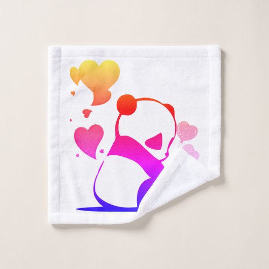 panda in pink ウォッシュタオル (ウォッシュタオル)