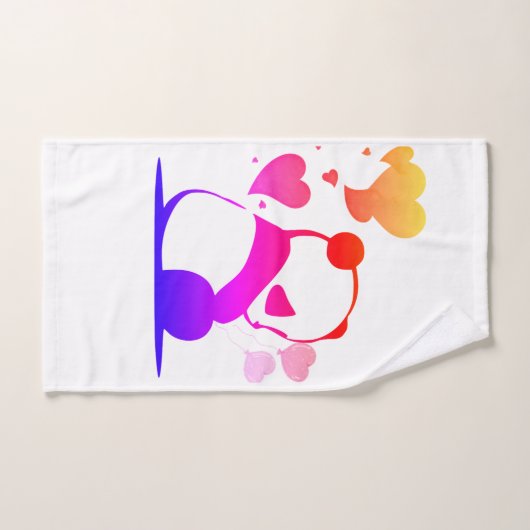 Panda in pink ハンドタオル (ハンドタオル)