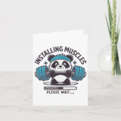 Panda Installing Muscles Please Wait Weightlifter  カード (正面)