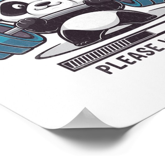 Panda Installing Muscles Please Wait Weightlifter  ポスター (角)