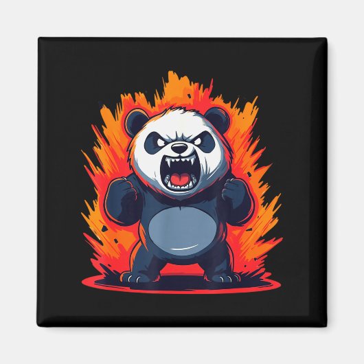 Panda Looking Angry Graphic Funny Panda Kawaii  マグネット (正面)