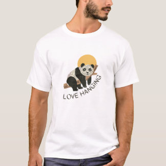 Panda love hanging tシャツ