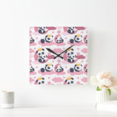 Panda Lover | I Am Nicknamed As Panda スクエア壁時計 (ホーム)