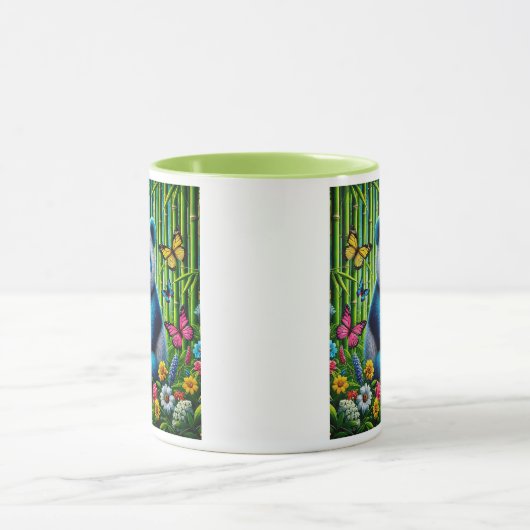 Panda mignon dans un jardin de bambous. マグカップ (中央)