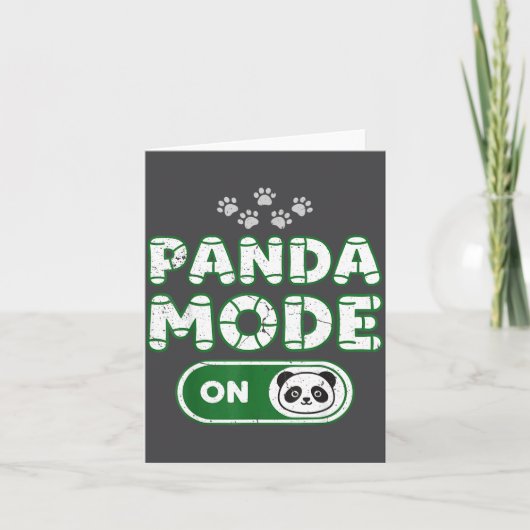 Panda Mode On Funny Animal Bear Lover Owner Costum カード (正面)