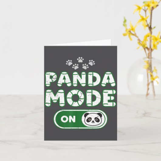 Panda Mode On Funny Animal Bear Lover Owner Costum カード (黄色い花)