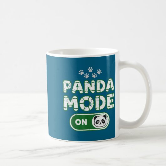 Panda Mode On Funny Animal Bear Lover Owner Costum コーヒーマグカップ (右)