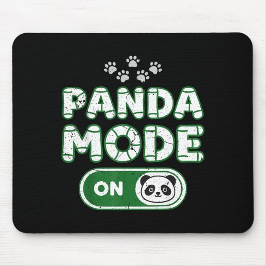 Panda Mode On Funny Animal Bear Lover Owner Costum マウスパッド (正面)