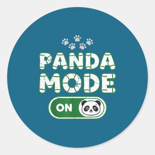 Panda Mode On Funny Animal Bear Lover Owner Costum ラウンドシール (正面)
