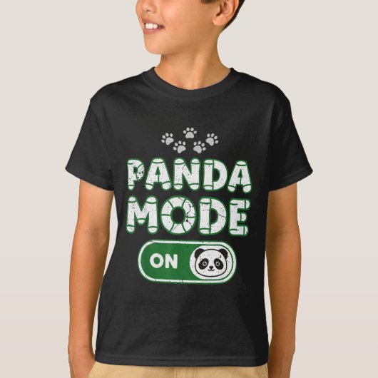Panda Mode On Funny Animal Bear Lover Owner Costum Tシャツ (正面)