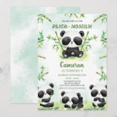 Panda-monium Panda Birthday Invitation 招待状 (正面/裏面)