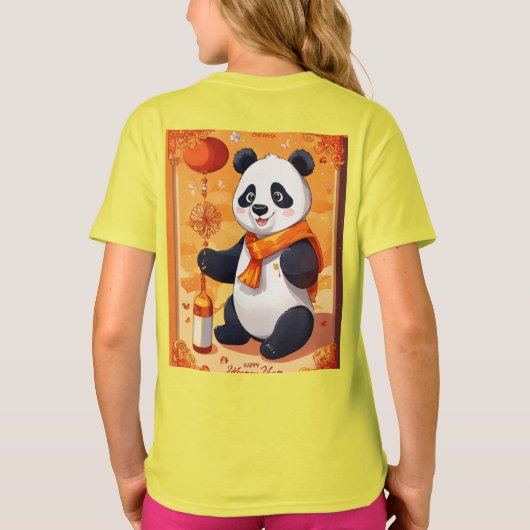 Panda new year Party — Cartoon  style designed   Tシャツ (裏面)